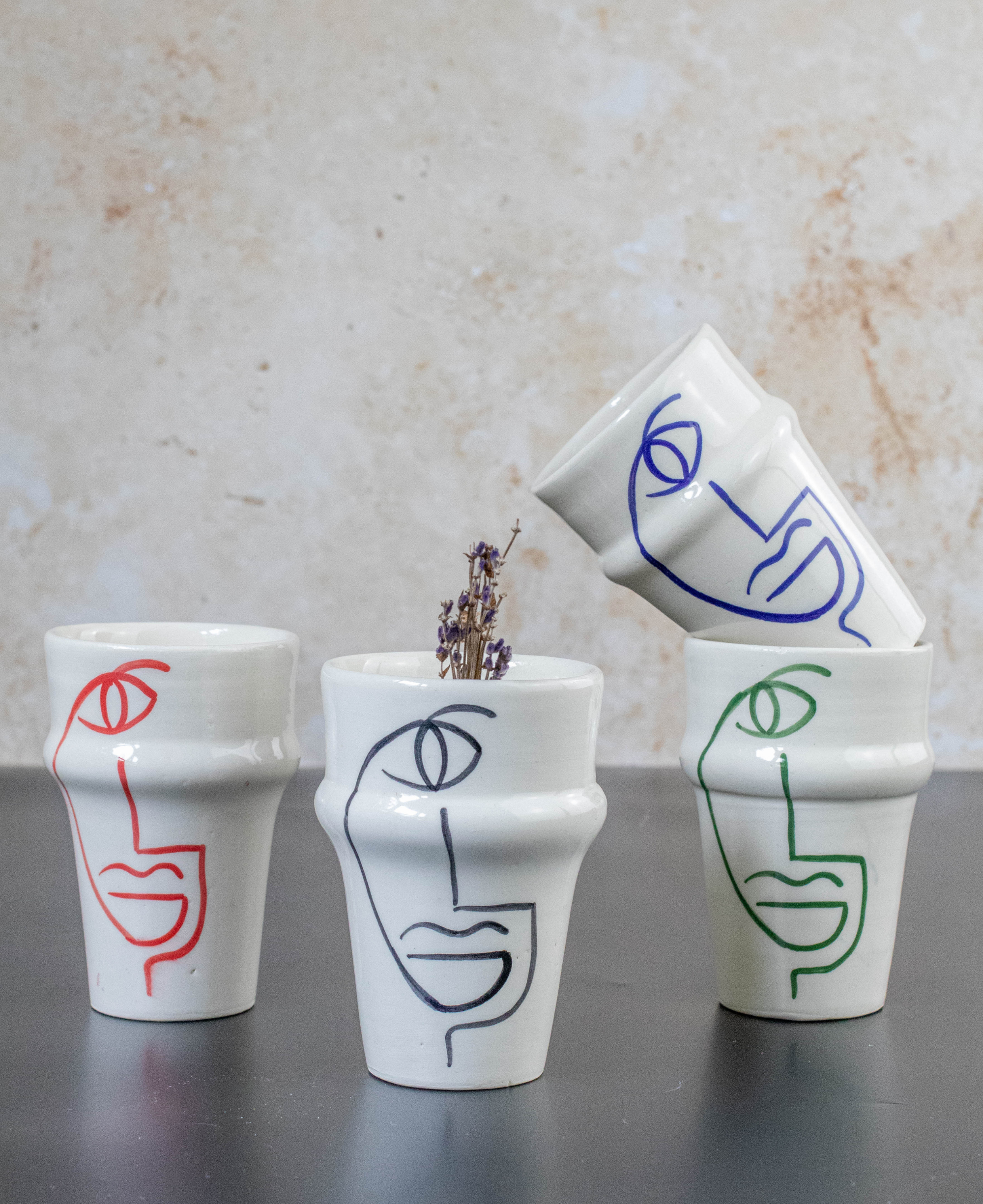 Moroccan Hand-painted Ceramic Tumbler