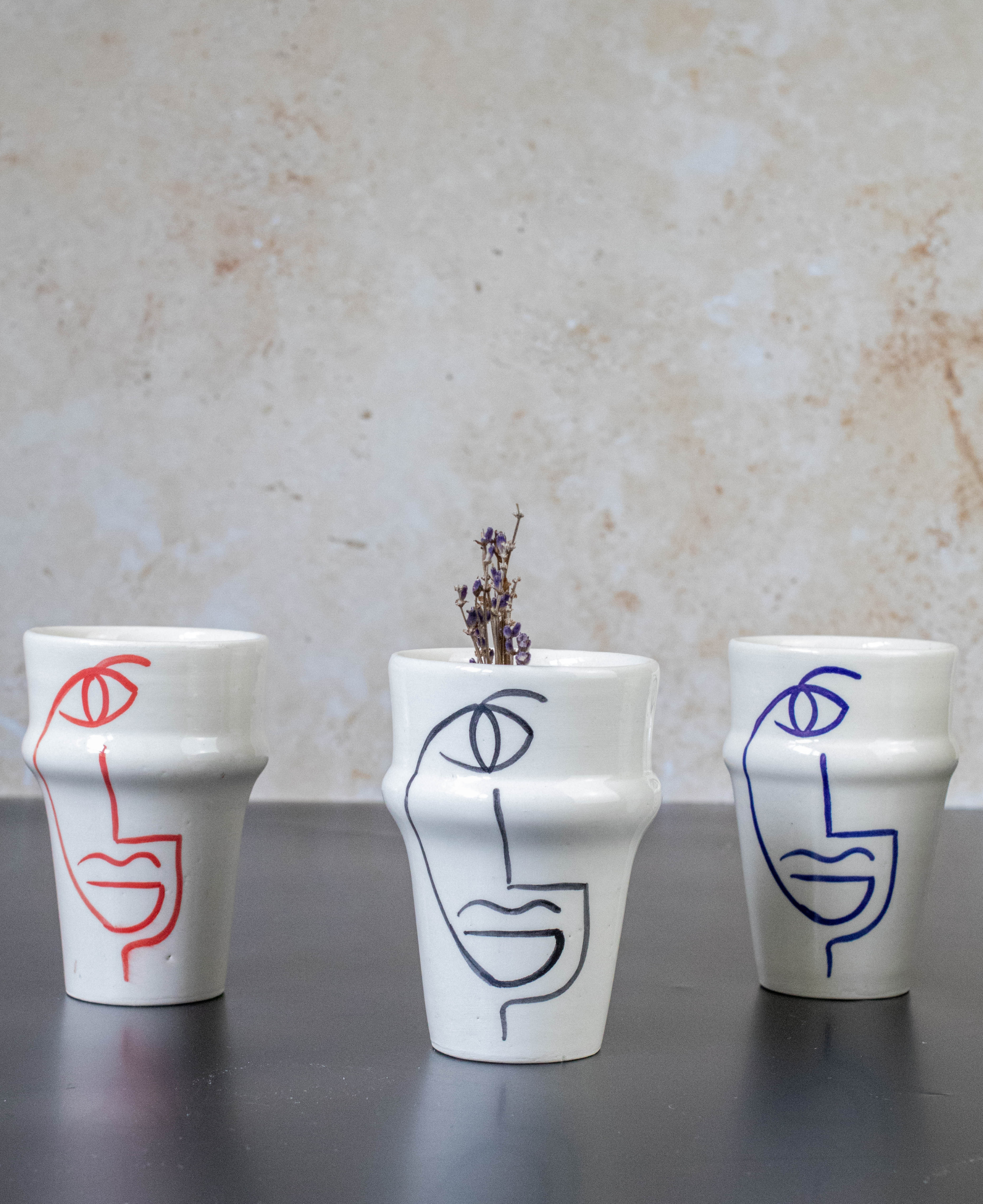 Moroccan Hand-painted Ceramic Tumbler