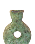 Moroccan Tamegroute Green Glazed Candlestick Holder