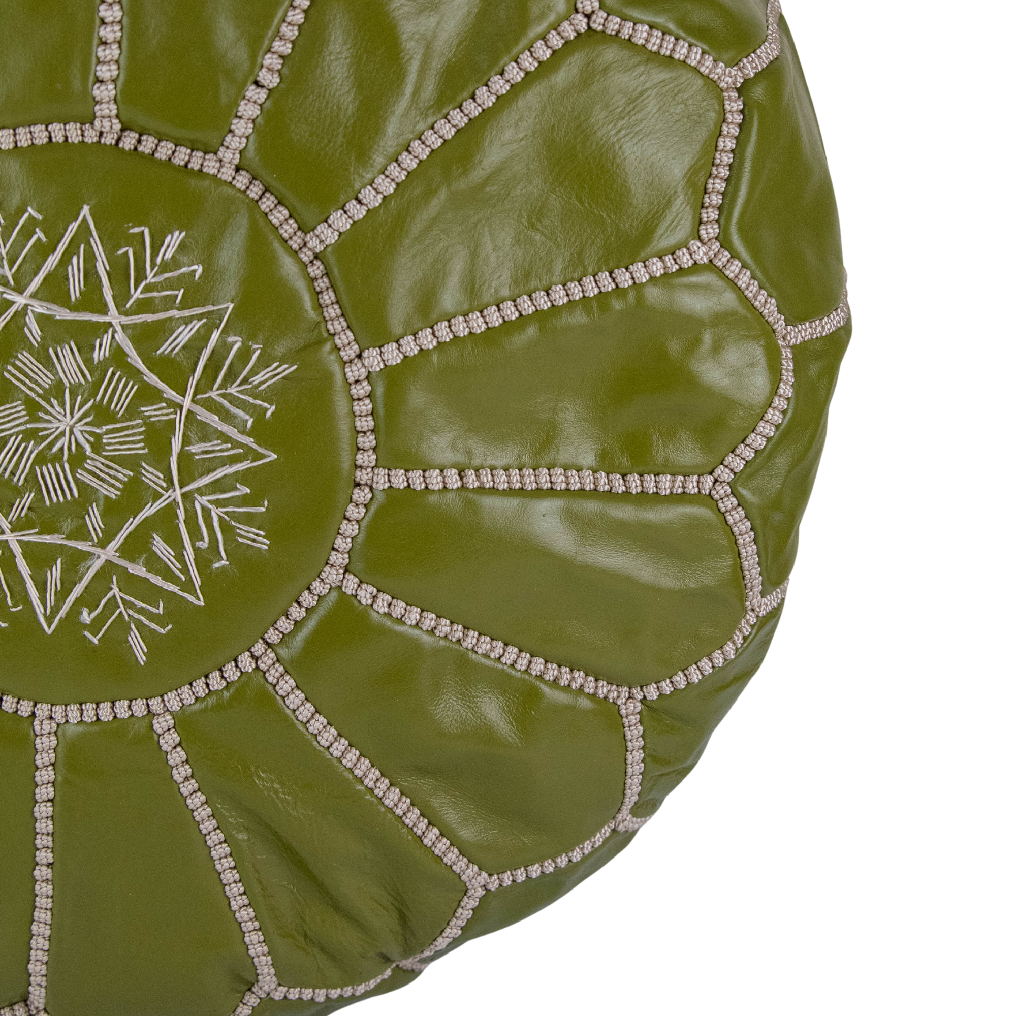 Moroccan Leather Pouffe Pistachio