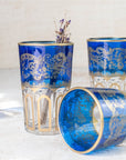Moroccan Tea Glasses – Royal Blue & Gold Set of 6