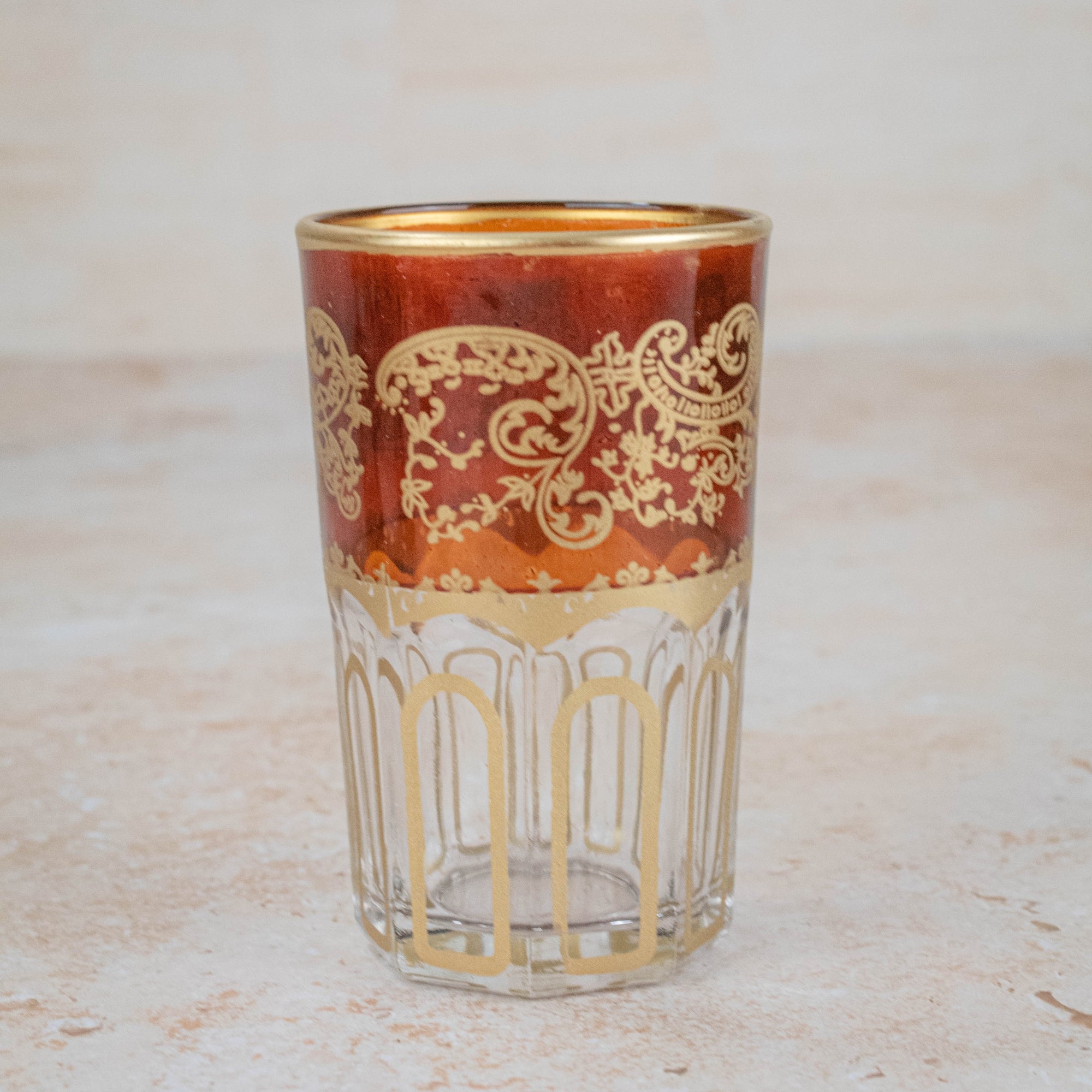 Moroccan Tea Glasses – Multicolour Gold Set of 6