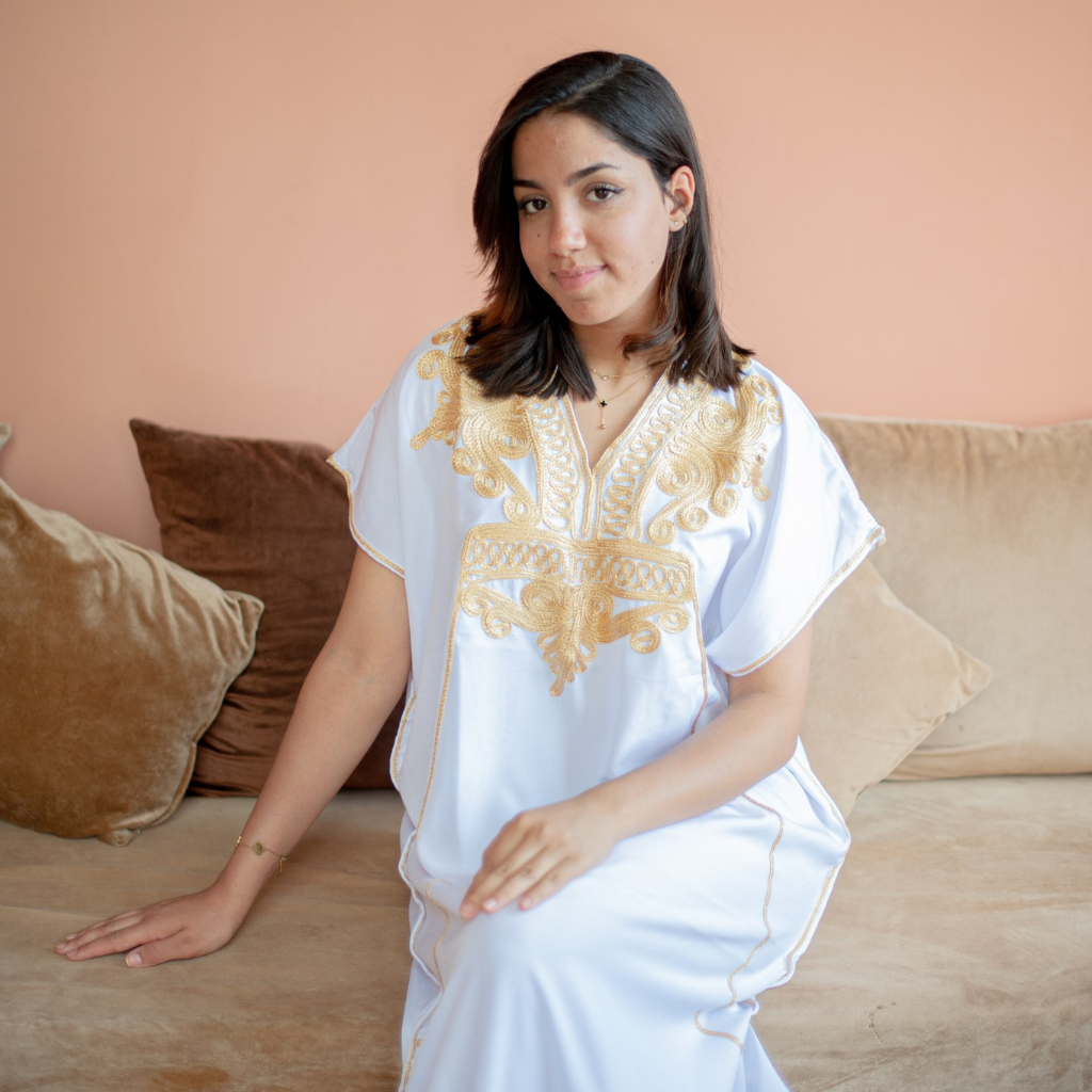 Moroccan Kaftan - Perfect for Beach, Parties &amp; Eid - White