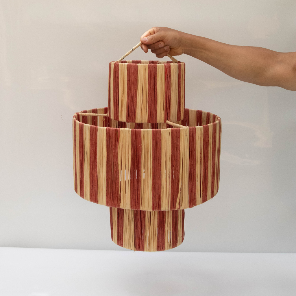 Raffia Pendant Light - Hanging Lampshade in raffia