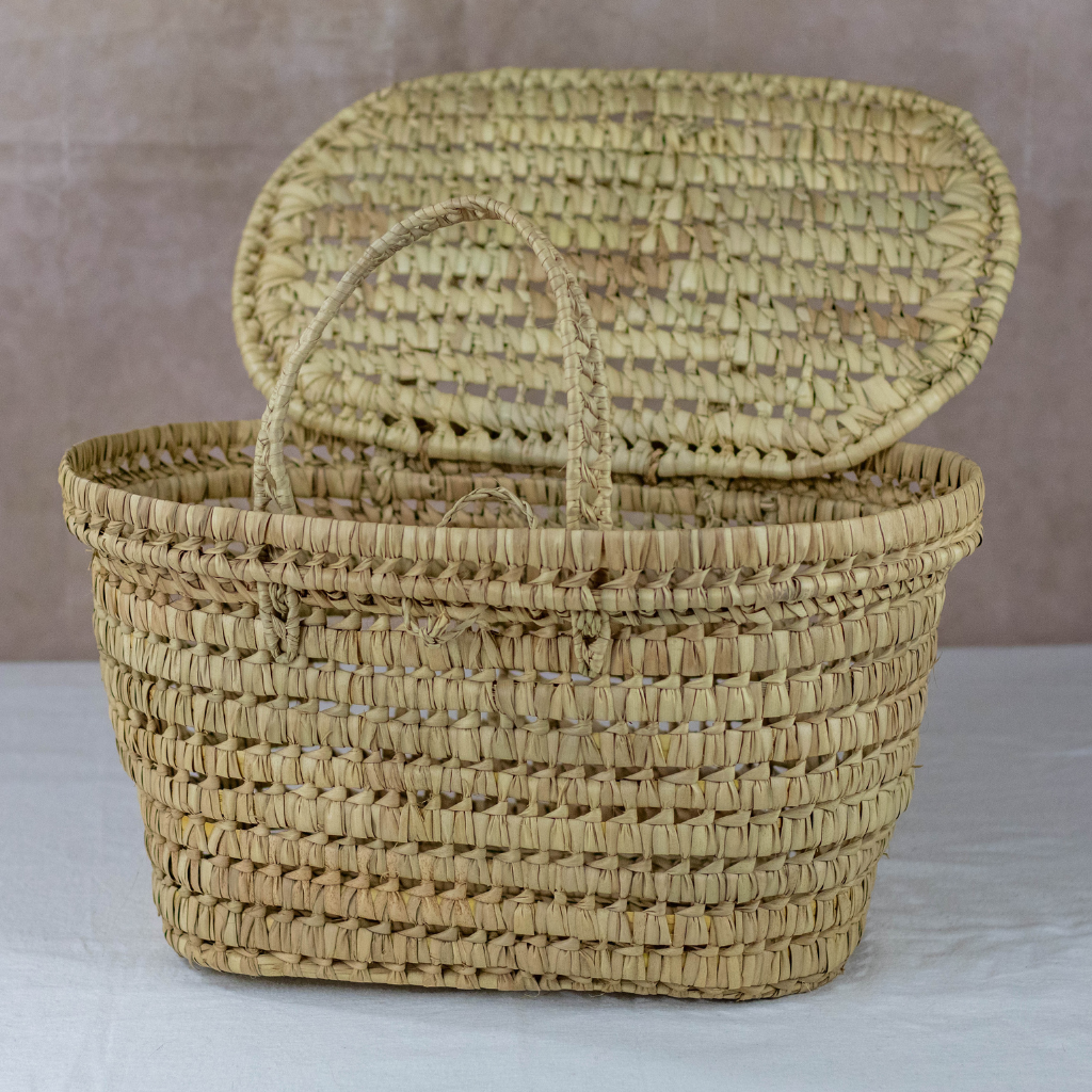 Handmade Moroccan Wicker Storage Basket