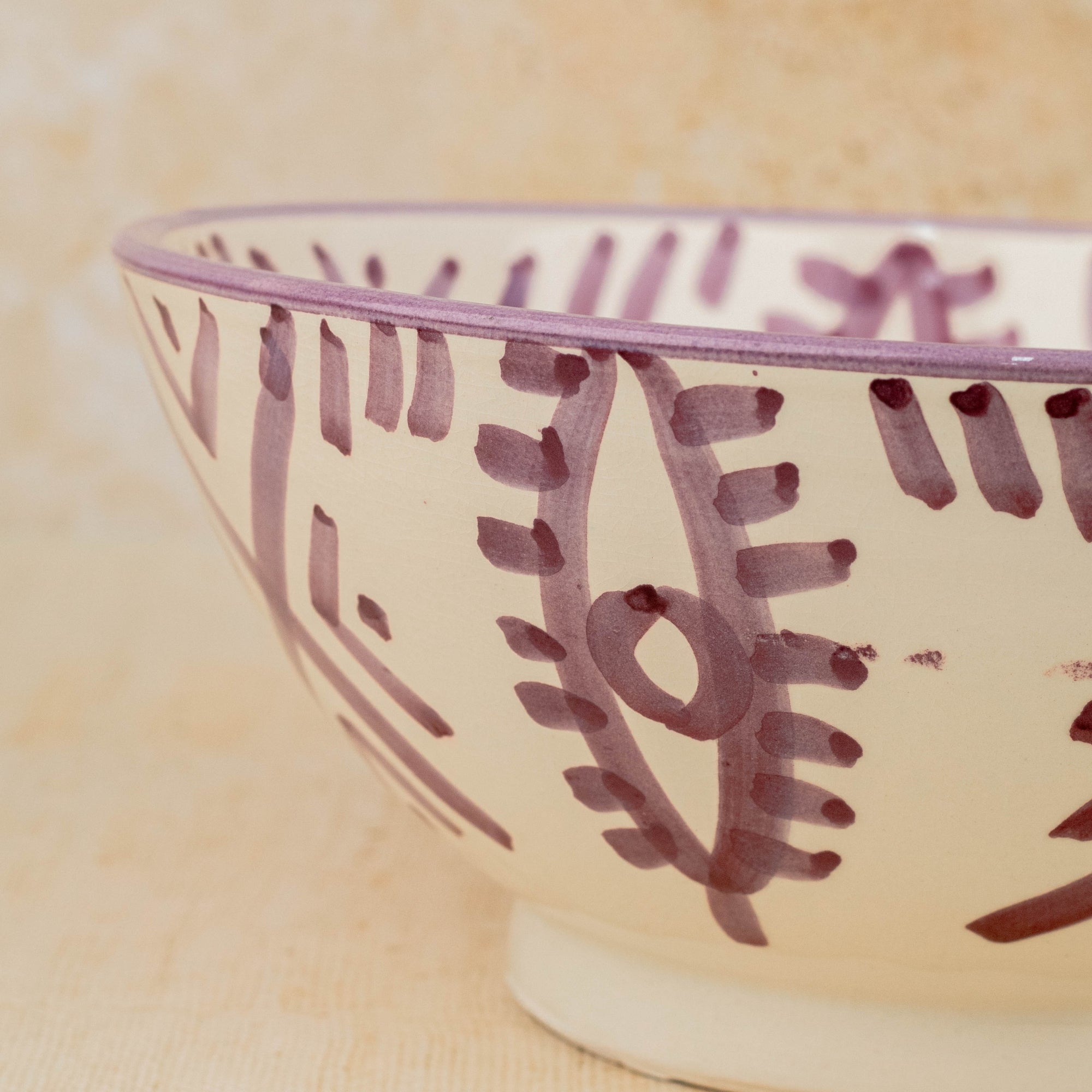 Handmade Moroccan Berber Eye Pedestal Bowl - Purple
