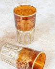 Moroccan Tea Glasses – Amber & Gold Set of 6
