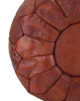 Moroccan Leather Pouffe Natural Chestnut   