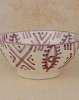 Handmade Moroccan Berber Eye Pedestal Bowl - Purple 