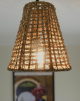 Handmade Moroccan Wicker Pendant Light - Doum Suspension Lampshade - Boho Chic, Natural Fiber, Ceiling Lamp Pendant