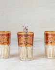 Moroccan Tea Glasses – Amber & Gold Set of 6