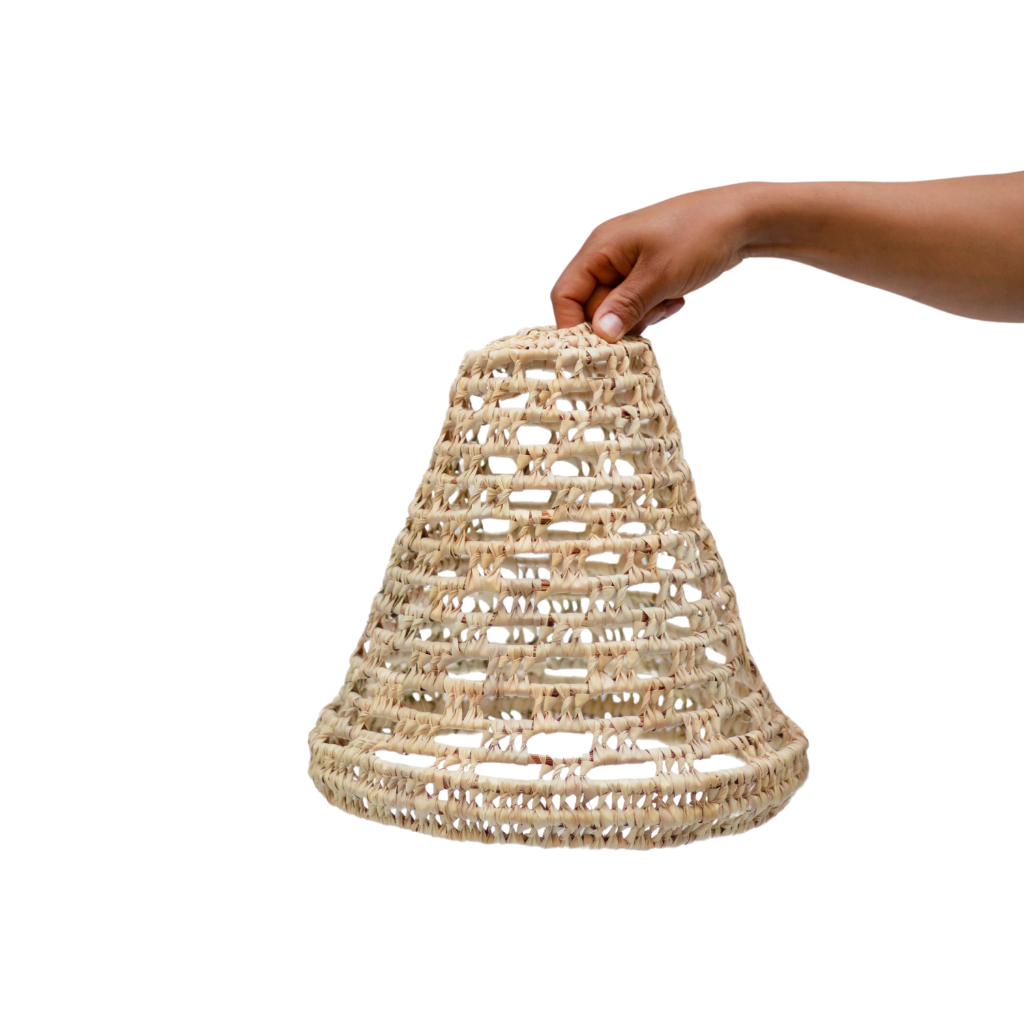 Braided Palm Cone Suspension Lampshade