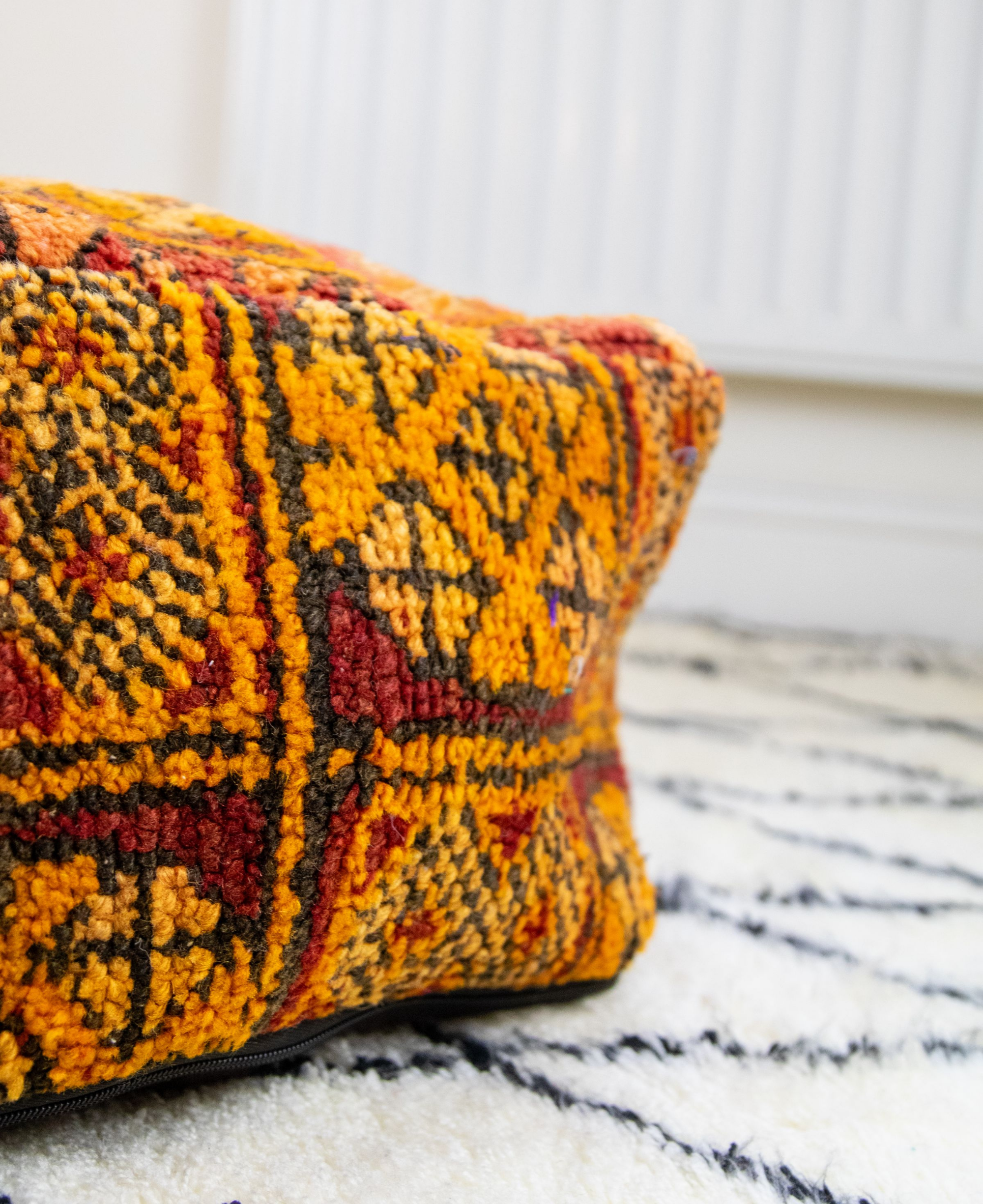 Handmade Moroccan Floor Cushions, Ottomans, and Poufs for Unique Home Décor (Fatima)