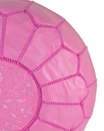 Moroccan Leather Pouffe Pink