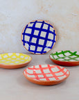 Handmade Checkered Ceramic Bowl 