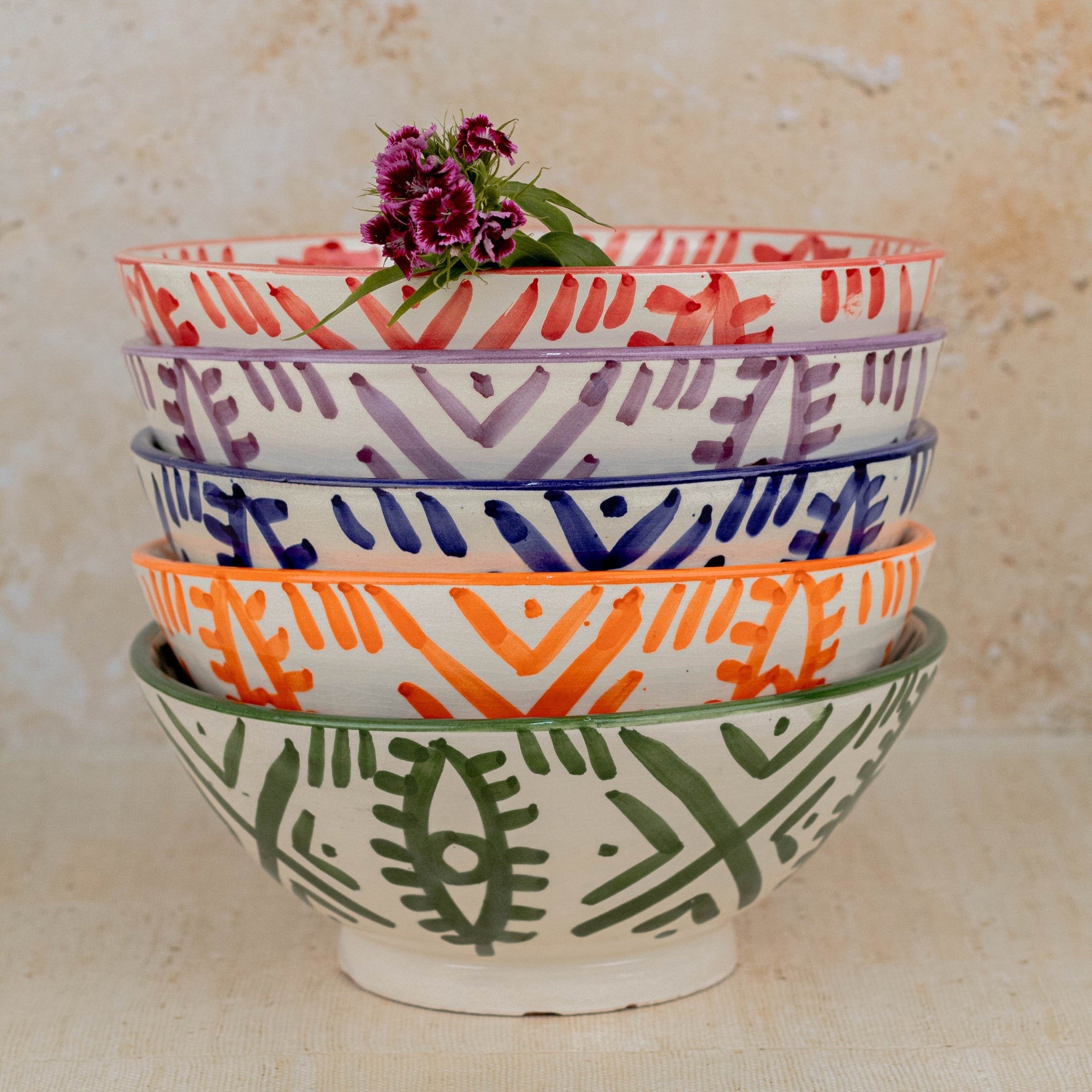 Handmade Moroccan Berber Eye Pedestal Bowl - Purple
