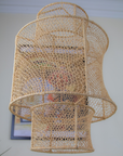 Raffia Bell Pendant Light - Boho-Chic Ceiling Pendant Light - Handmade Lampshade