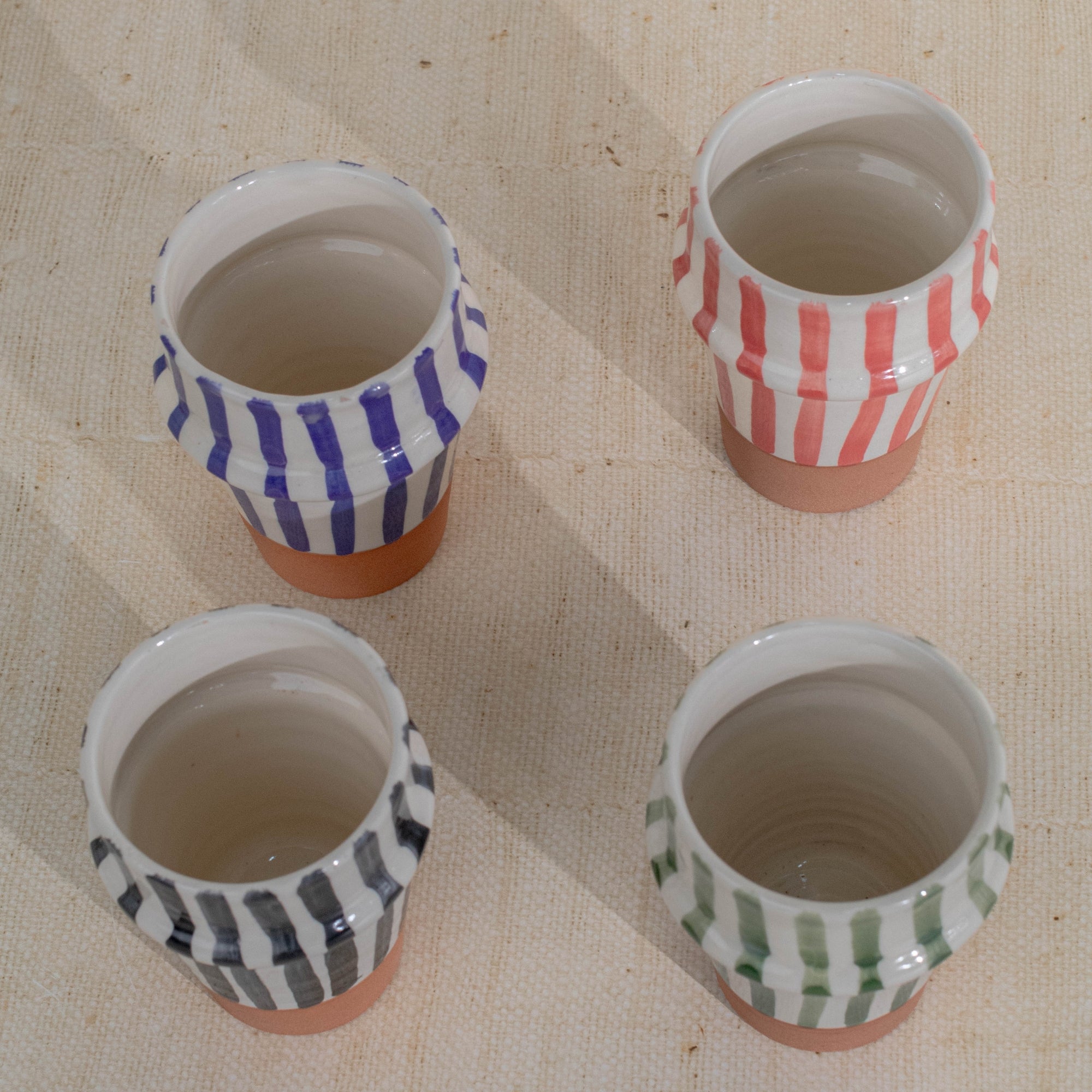 Handmade Striped Ceramic Tumbler 