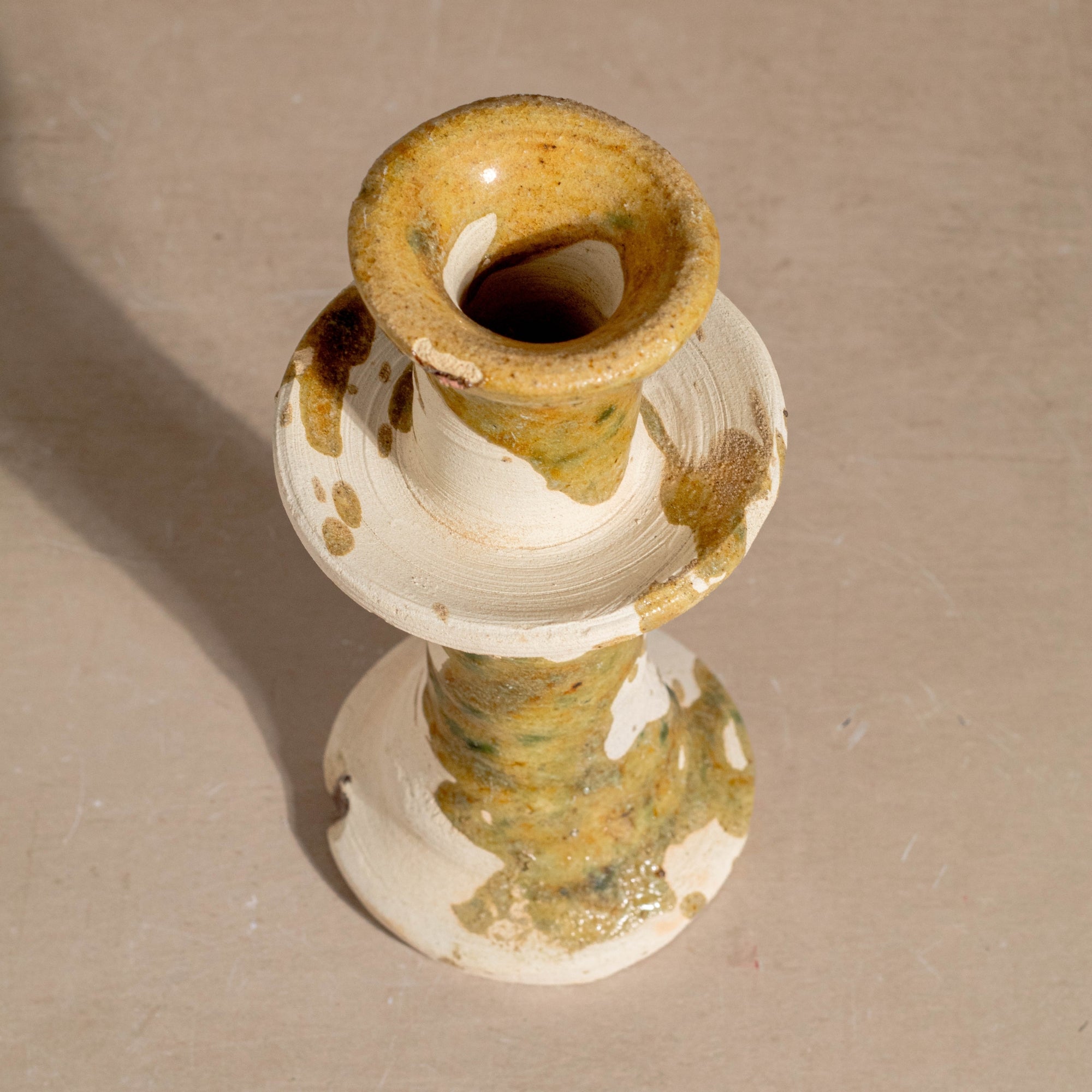 Tamegroute Splatter Candlestick - Ochre