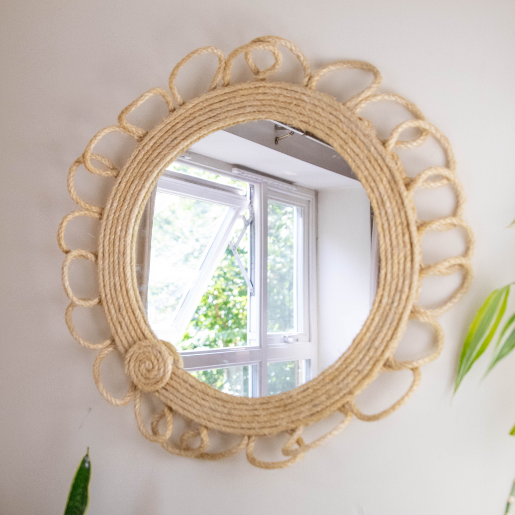 Country Coastal Round Rope Mirror Hampton Nautical Design