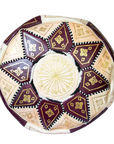 Moroccan Leather Floor Pouffe/Ottoman: Chocolate & Gold