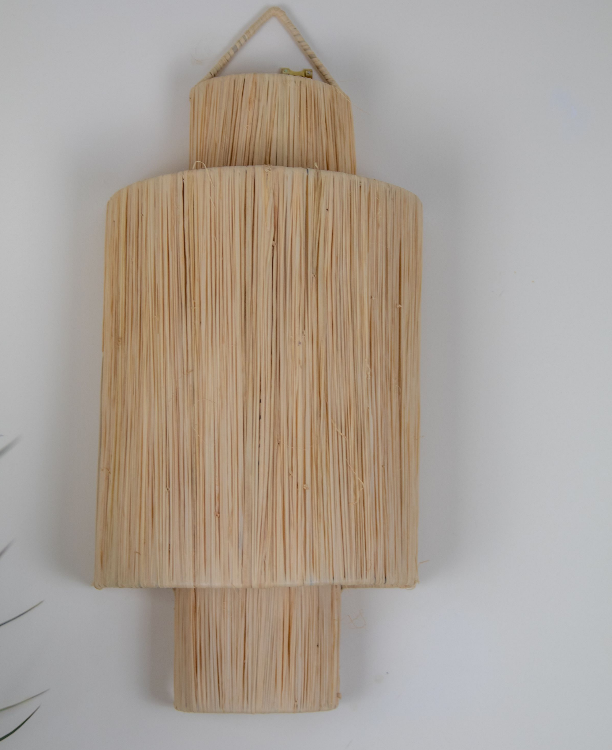 Raffia Wall Light Fixture - Wicker Wall Light Fixture with Stylish Lampshade - Raffia Wall Lamp