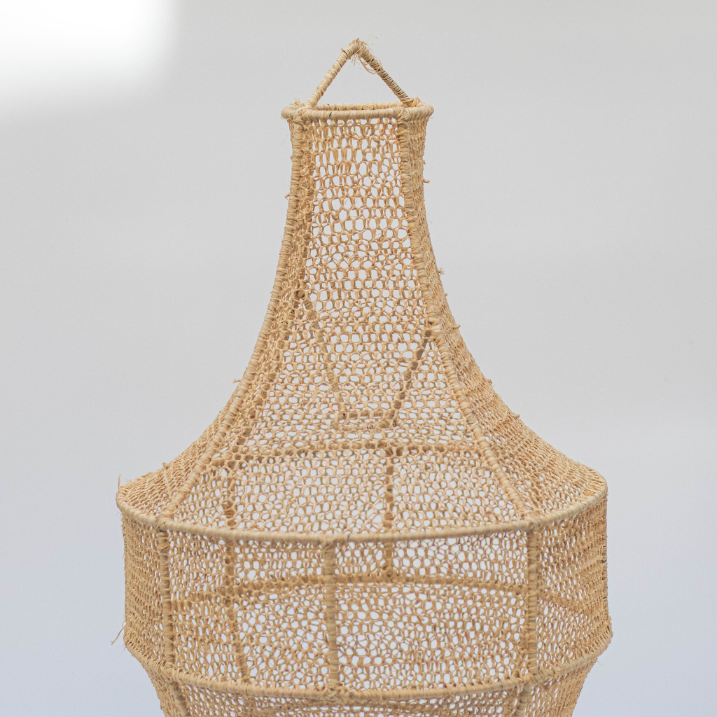 Boho Raffia Bell Pendant Light - Stylish Ceiling Lamp for Home Decor