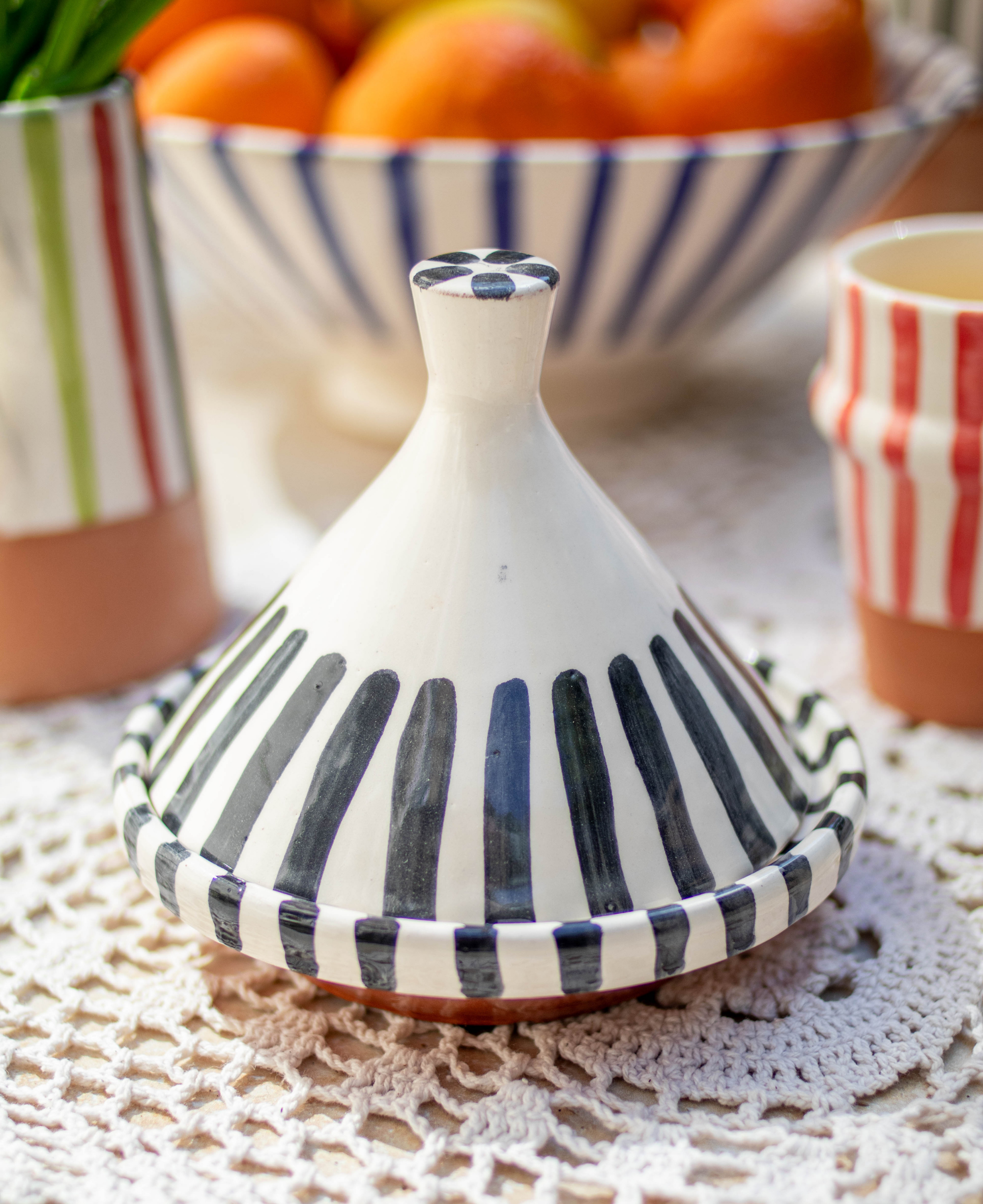 Moroccan Ceramic Serving Tagine Pot and Lid