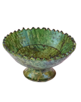 Moroccan Handmade Tamegroute Green Glazed Pedestal Fruit Bowl