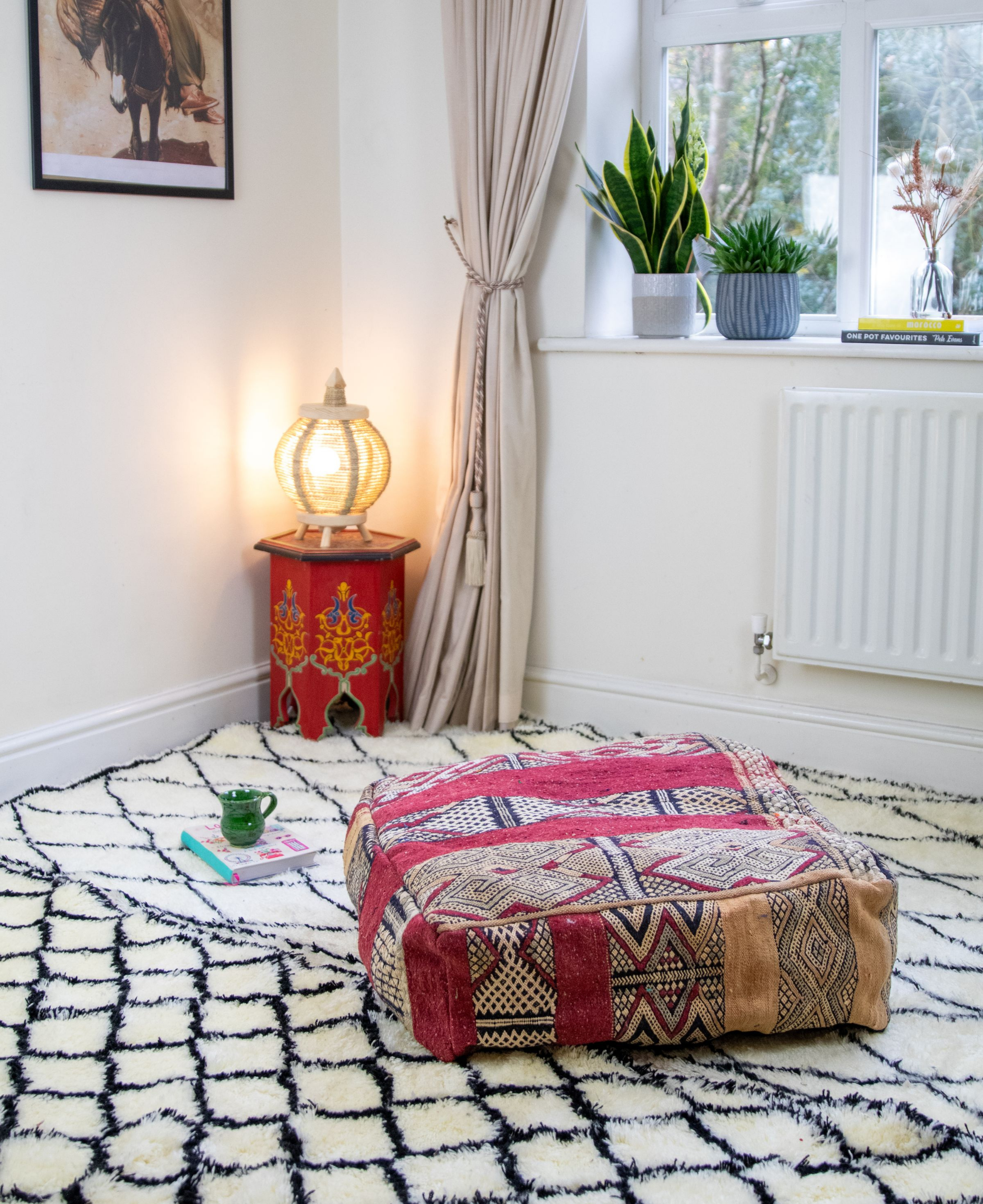 Handmade Moroccan Floor Cushions, Ottomans, and Poufs for Unique Home Décor (Yasmin))