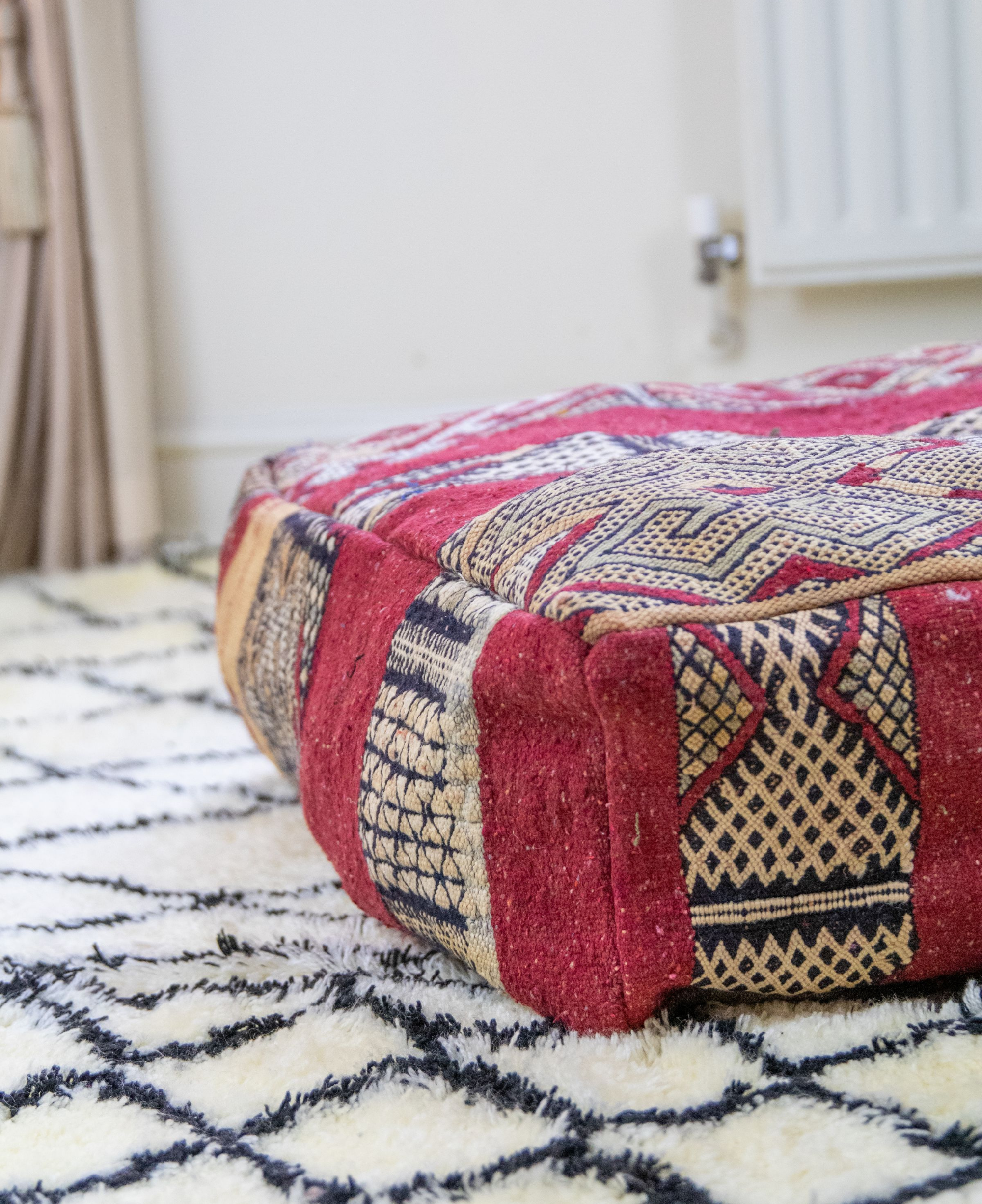 Handmade Moroccan Floor Cushions, Ottomans, and Poufs for Unique Home Décor (Yasmin))