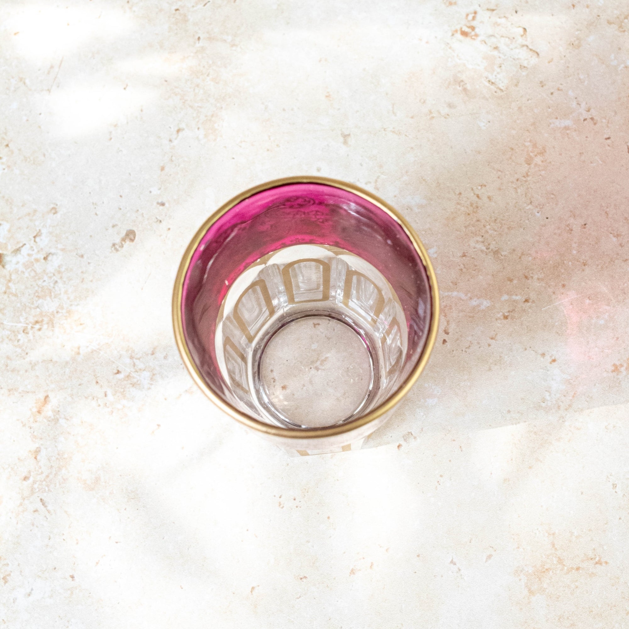 Moroccan Tea Glasses – Fuchsia Pink & Gold Set of 6