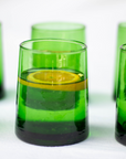 Set of 6 Recycled Moroccan Tumbler Highball Beldi Glass Green