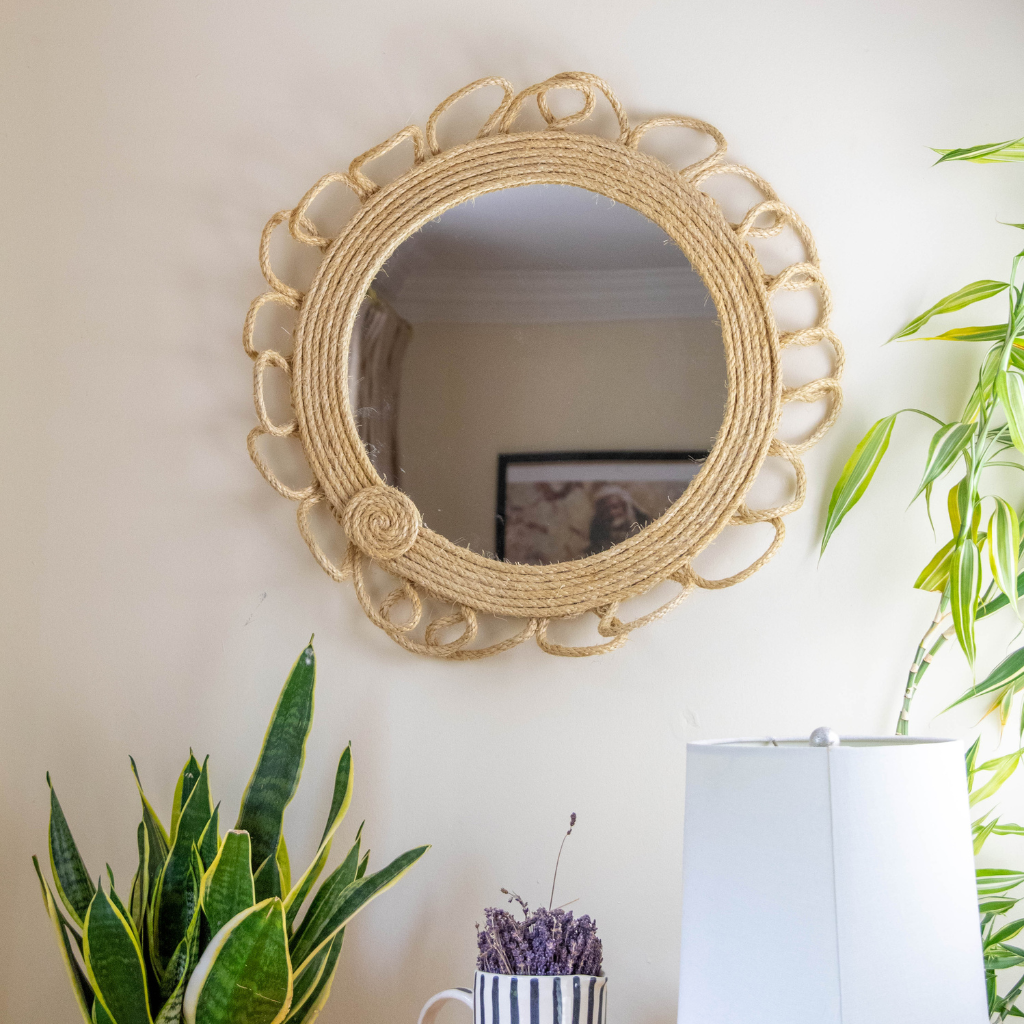 Country Coastal Round Rope Mirror Hampton Nautical Design