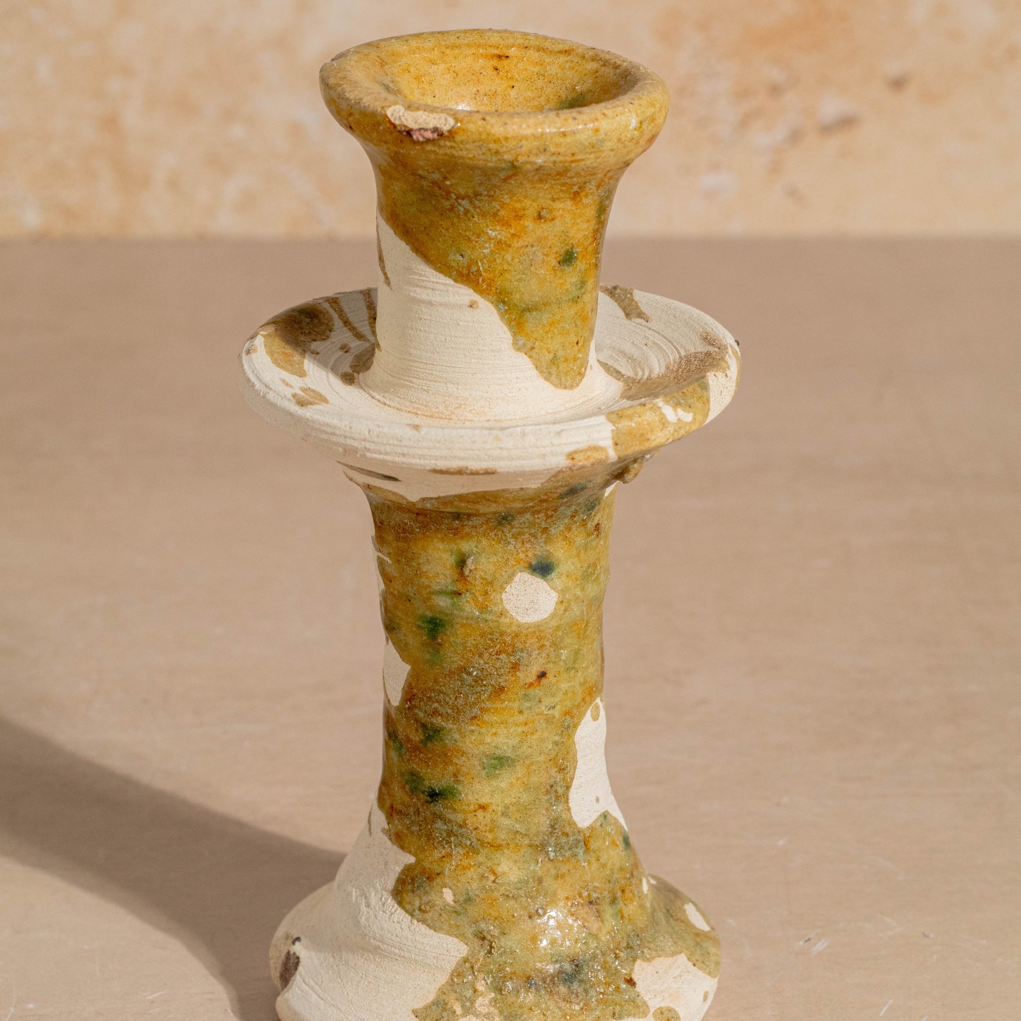 Tamegroute Splatter Candlestick - Ochre