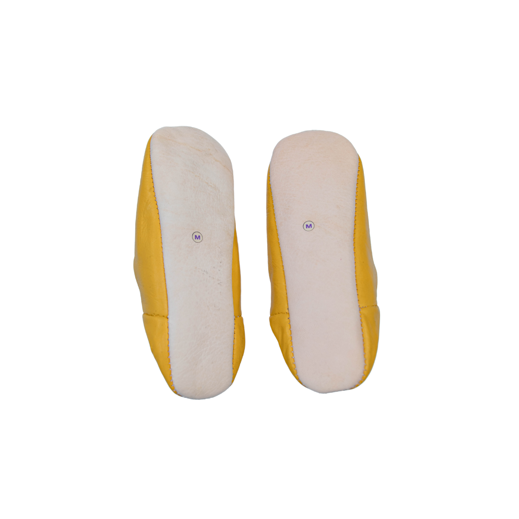 Moroccan Babouche Slippers, Yellow