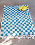 Moroccan Handmade Checkerboard Rug - Checkered Rugs  105cm x 80cm (Beth)