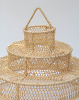 Bohemian Lace Raffia Suspension Doum Light Pendant