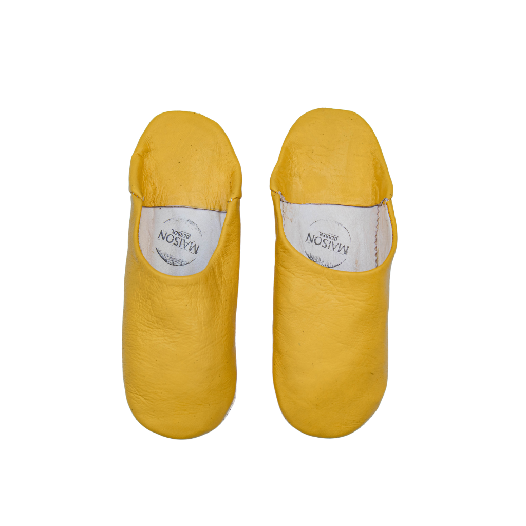 Moroccan Babouche Slippers, Yellow