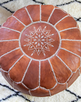 Moroccan Leather Pouffe Tan