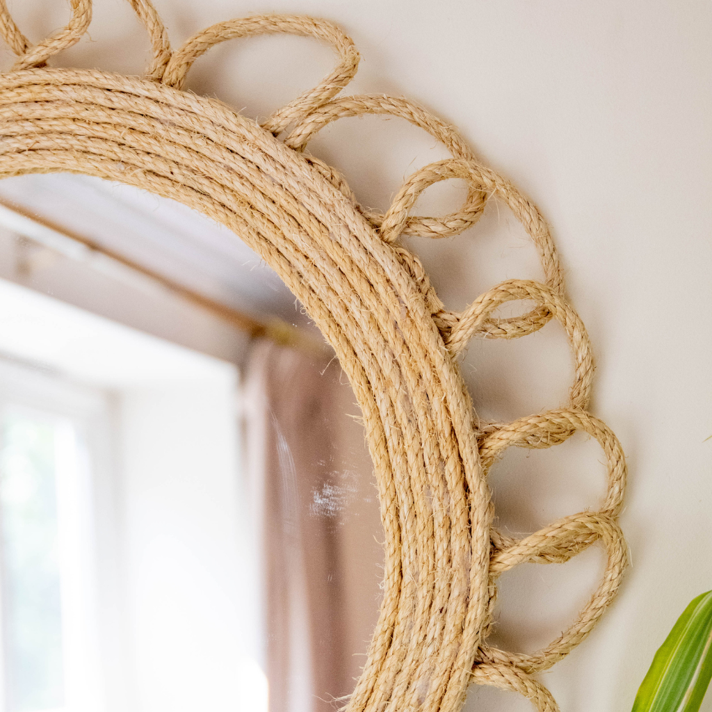 Country Coastal Round Rope Mirror Hampton Nautical Design