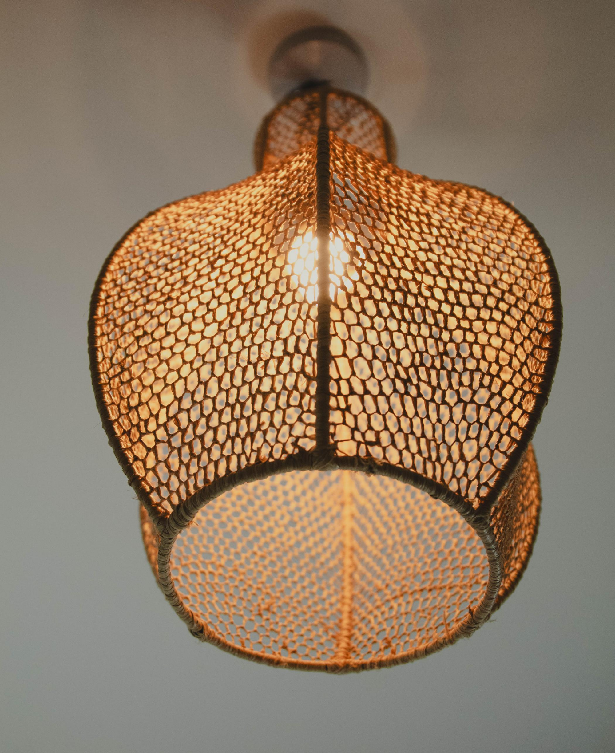 Raffia Light Suspension Lampshade - Boho Exquisite Raffia Pendant Light