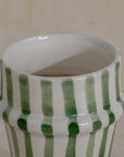 Handmade Striped Ceramic Tumbler - Green