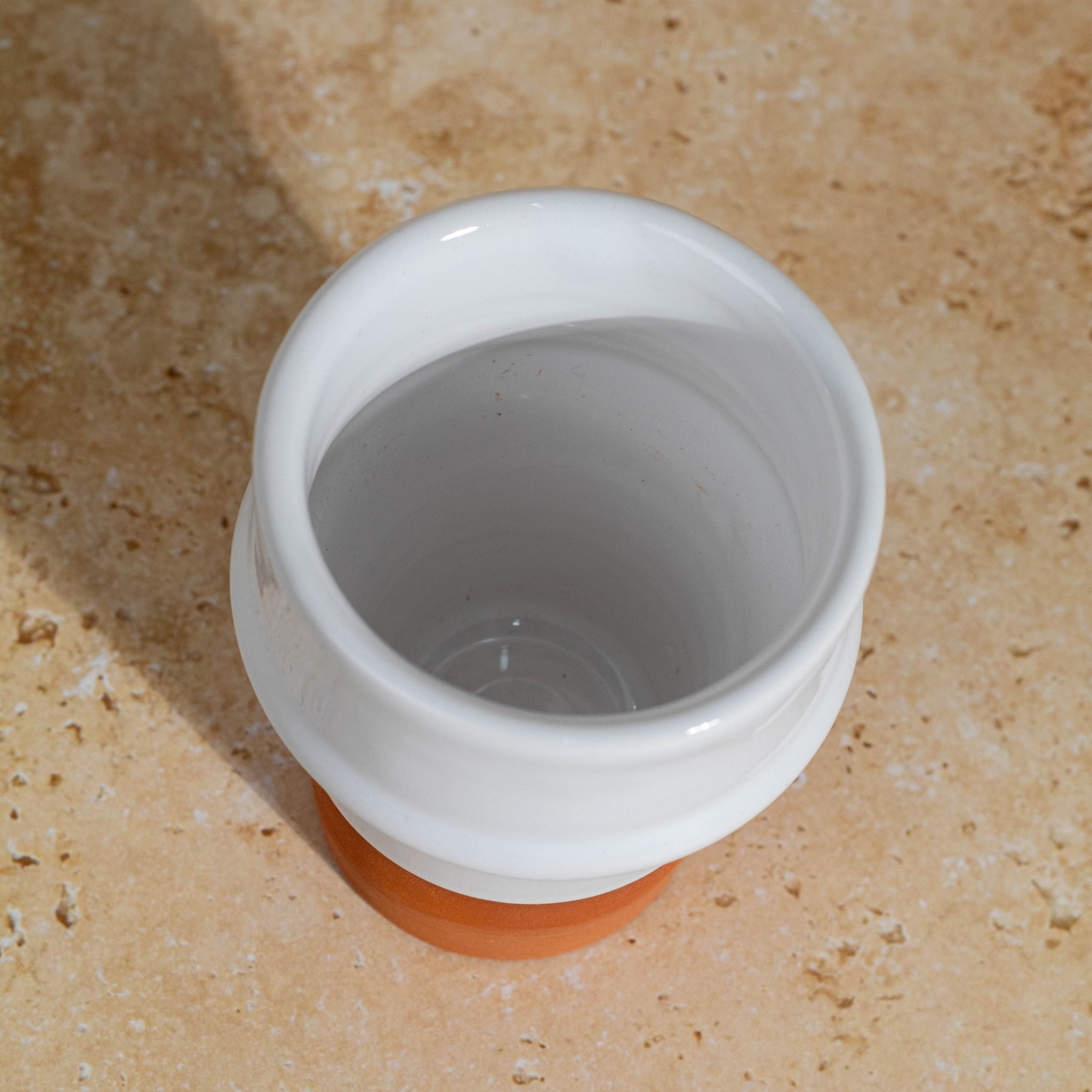 Beldi Ceramic Cup | Handmade White & Terracotta