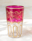 Moroccan Tea Glasses – Fuchsia Pink & Gold Set of 6