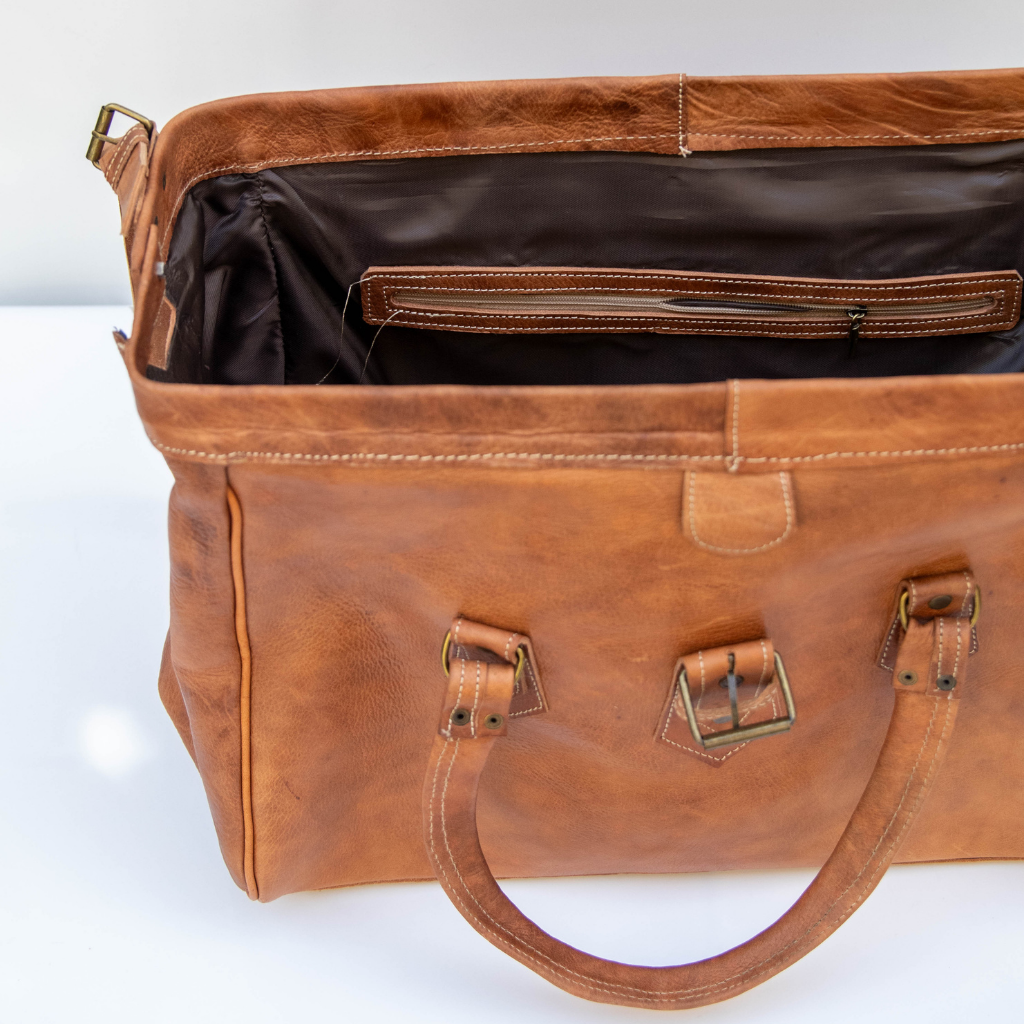 Moroccan Leather Weekender Bag