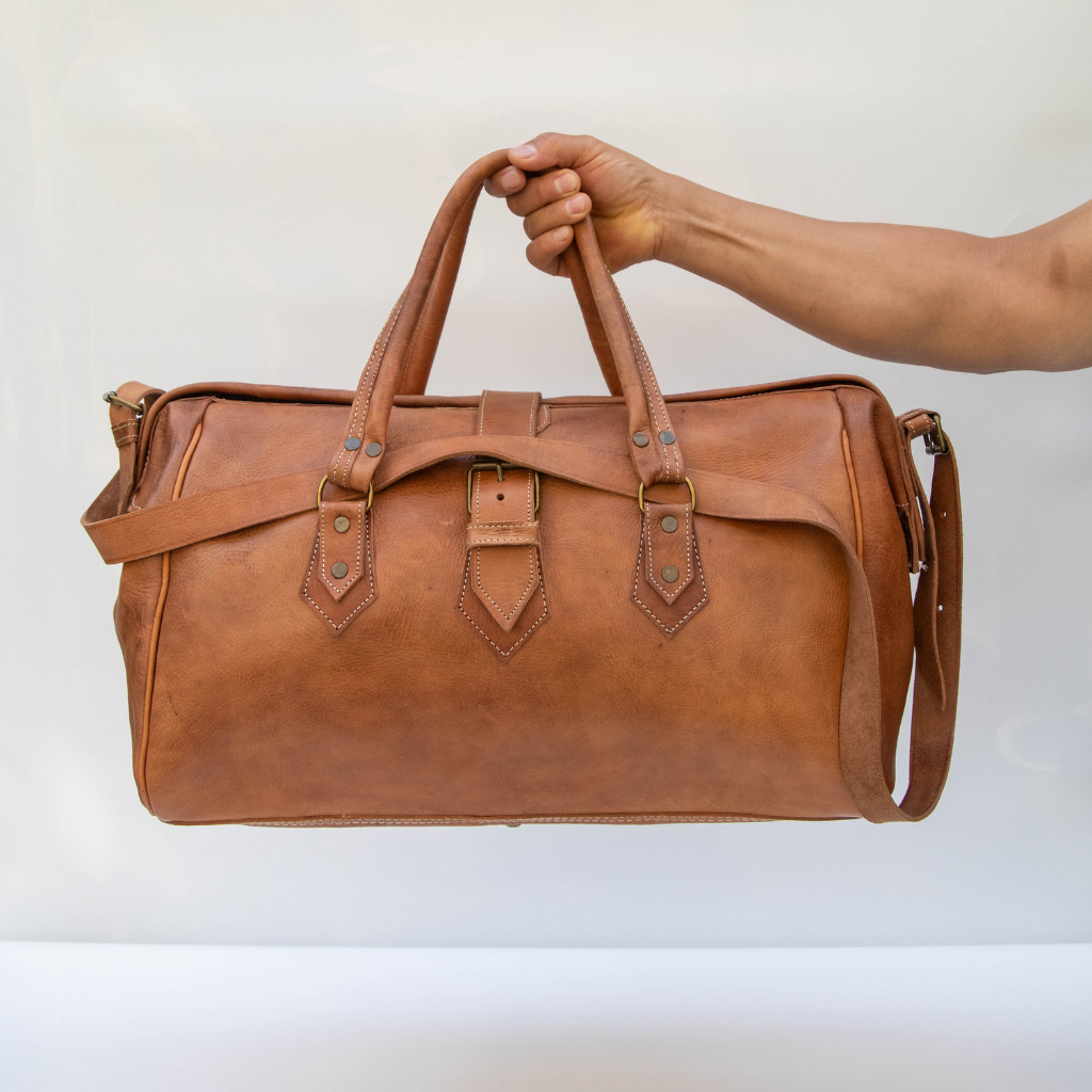 Moroccan Leather Weekender Bag