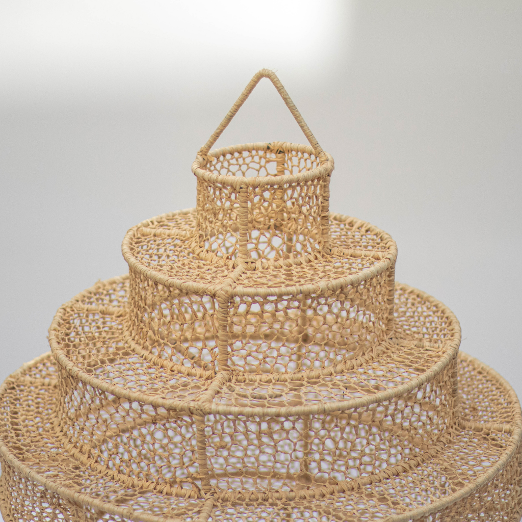 Raffia Pendant Light Bohemian Lace Suspension