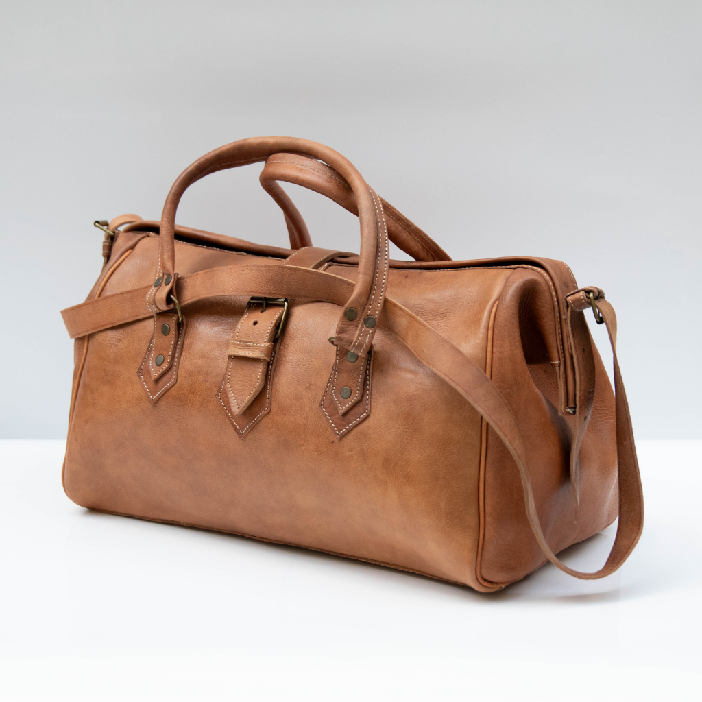 Moroccan Leather Weekender Bag