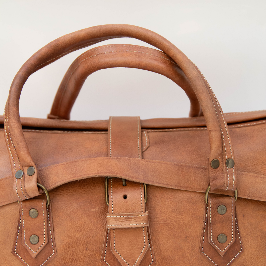 Moroccan Leather Weekender Bag